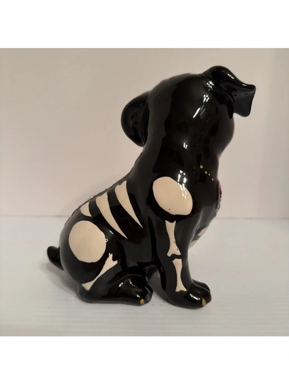 Blue Sky Clayworks Sugar Skull Pug Dog Figure Skeleton Halloween Day of the Dead